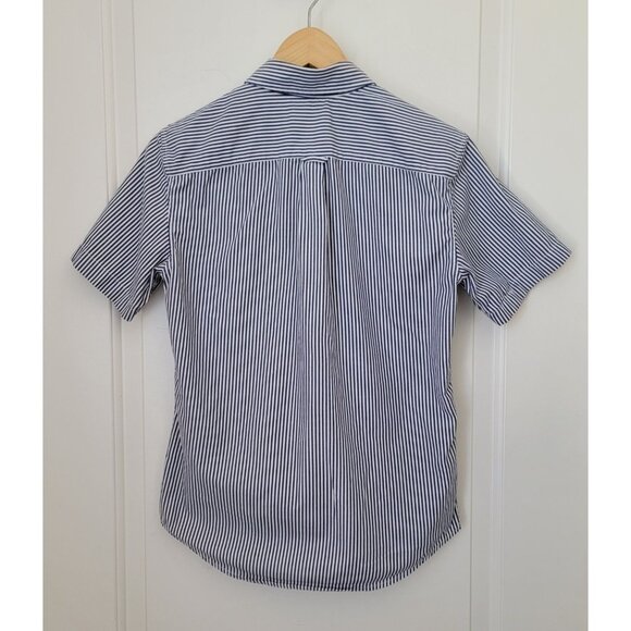 Everlane Short Sleeve Blue White Striped Button Down Casual Shirt Men's Sz S - Picture 2 of 6